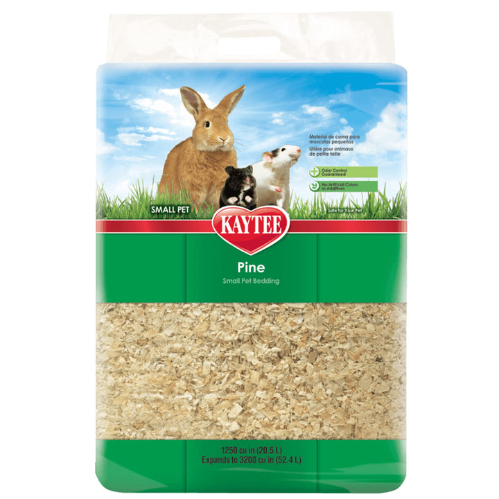 Kaytee Small Animal Pine Bedding for Guinea Pigs, Rabbits, 52.4 Liter | Cleaner cages. Small animal bedding in pine shavings. Hamster bedding, 99.9% dust-free, biodegradable