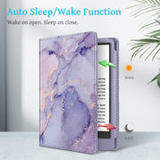 Fintie Stand Case for 6" Kindle 11th Generation 2024/2022, Lilac Marble | Foldable Kickstand PU Leather Cover, Card Slot & Hand Strap, Auto Sleep/Wake, for All-New Kindle 2024/2022 11th Gen e-Reader