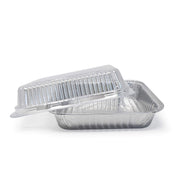 Fig & Leaf (35 Pack) 8” x 8” Square Baking Cake Pans with Plastic Dome Lids | Heavy Duty l Disposable Aluminum Foil Tins l Portable Food Containers l Perfect for Roasting Oven Toaster Cooking