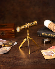 Antique Brass Kaleidoscope Gift for Men, Kids and Adults, Vintage Collectibles for Birthday, Christmas Any Occasion, Unique Gift Idea (with Tripod)