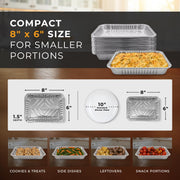 Reli. Aluminum Foil Pans 8x6 (20 Pack) Grill Drip Pans Disposable | Fits Weber & Most Gas/Charcoal Grills | Grease Liner Trays for Easy Cleanup | Oven & Freezer Safe