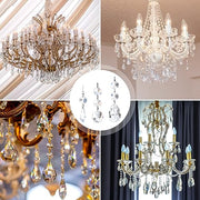 44 Pack Chandelier Crystal Replacement, Clear Crystal Prism for Chandeliers | K9 Glass Sparkling, 38mm 20mm Bead Prism, Rainbow Reflection, Easy Hang Hook, Crystals for Chandeliers Wedding Christmas Tree