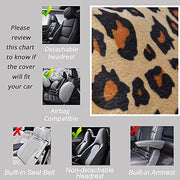 AUTOFAN Leopard Car Seat Covers Full Set with Steering Wheel Cover 2 Seat Belt Pads, Cheetah Print Seat Covers for Cars for Women,Airbag Compatible,Universal Fits for Cars,SUV,Truck