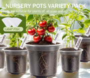30 Pack Clear Nursery Plant Pots, 3.5/4/5 In with Drainage Holes, 20 Labels | High Transparency (Clear View of Root Growth), Variety Pack, Good Drainage, 20 Pack Easy-ID Plant Labels