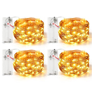 litogo 4 Pack Fairy Lights Battery Operated with Timer, 10FT String Lights | 30 LED Mini Fairy Light, Waterproof Soft Wire Lights for Indoor Home Bedroom Wedding Christmas Decorations, Warm White
