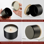 MGLIFEUL 4oz Candle Tins Jars Cans with Lids and Wax Wick for Making Candle | Black Empty Candle Containers for Small Business & Beginners Commercial candle-making DIY Candle Supplies (Black,4oz,12pcs)