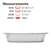Fig & Leaf (35 Pack) 8” x 8” Square Baking Cake Pans with Plastic Dome Lids | Heavy Duty l Disposable Aluminum Foil Tins l Portable Food Containers l Perfect for Roasting Oven Toaster Cooking