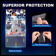 1000ct Card Sleeves for Trading Cards, Clear Soft Baseball Sports Sleeves | Soft Plastic Protector Card Sleeve, Clear Card Sleeve Fit for Baseball, Football Sports Cards, PKM, MTG, Game, Standard Cards