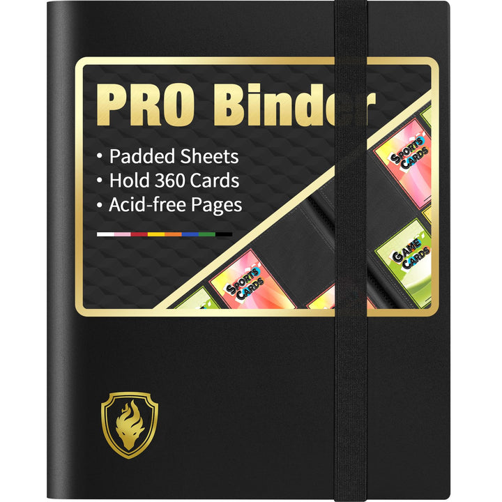 Heavy Duty Card Binder, Fabmaker 9 Pocket Trading Card Binder for 360 Cards | Sleek Side-Loading Card Album, Sturdy Card Collection Folder for Game Cards, Sport Cards, Black
