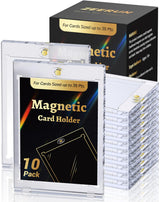 Zeerun 10 Pack Magnetic Card Holders, 35pt UV Protection TCG Trading Cards | 2.5 x 3.5 inch; Archival Safe Non-PVC Acid-Free Material; Ultra Clear Scratch Resistant; Peel-Off Protective Film;