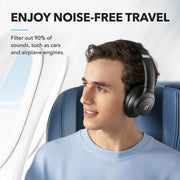 Soundcore by Anker Q20i Hybrid Active Noise Cancelling Headphones, Black | Over-Ear, Bluetooth, 40H ANC Playtime, Hi-Res Audio, Big Bass, Transparency Mode, Customize via App, Travel, Home, Office