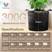 VIVOSUN 5-Pack 5 Gallon Plant Grow Bags Fabric Pots with Handles | 300G Thickened Nonwoven Fabric, Excellent Drainage, Healthy Root Growth, BPA-Free, Reusable