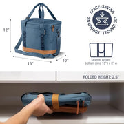 CleverMade Tahoe Collapsible Cooler Bag, Medium Travel Cooler, Ocean | Keep Food and Drinks Cold Without Bulky Storage | The Leak-Resistant Liner Contains Meltwater, and the Frame Folds Flat