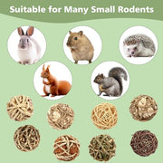 Bunny Rabbit Chew Grass Balls, Rolling Chew Toys for Small Animals (8 Pcs) | Rabbit chew balls, Improving Dental Health, Natural Chew Grass Toys for Rabbits, Guinea Pigs, Chinchillas, Hamsters, Mice