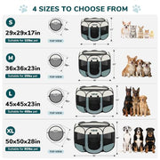 MZNZ Dog Playpen, Portable Cat Playpen Crate Indoor for Dogs Cats Rabbits, Foldable Small Animal Guinea Pigs Bunny Cage Enclosure for Outdoor, Pop Up Dogs Cats Tent Kennel with Carrying Case, Grey