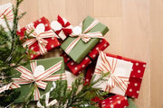 Merry Market Christmas Ribbon Set, 3 Rolls, 60 Yards, Velvet & Cotton | Includes 1.5” Striped Cotton, 1” Red Frayed Velvet & 1/2” Green Velvet Ribbon, 20 Yards Each for 60 Yards Total