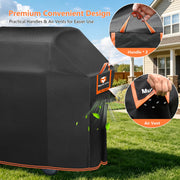 MyraLexis 58" BBQ Grill Cover for Outdoor Grill 1000D Heavy Duty Waterproof | Fits Weber Genesis II, LX 300, Genesis 300 Series Gas Grills, Tear & Fade Resistant 7130 Grill Cover with Buckles, Air Vents