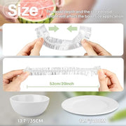 MAQIHAN 100 Bowl Covers Bread Proofing - Extra Large Plastic Wrap for Food | Stretch Elastic Food Covers for Outside, Reusable Shower Caps for Sourdough Bread Starter Basket, Baking Essential Supplies