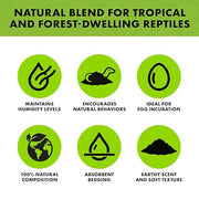 Zilla Jungle Mix Terrarium Substrate Bedding, 8 Quart | Supports healthy humidity, reptile dirt for tropical terrariums, organic blend, soft texture, easy maintenance