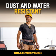 DEWALT Mini Wearable Bluetooth Speaker, Clip-On Jobsite Pro (Yellow) | Water-Resistant Portable Wireless Speaker (Non-Magnetic), Built-in Mic for Hands-Free Music/Calls, Bluetooth Speaker