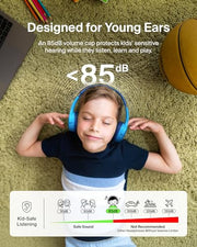 Belkin SoundForm Mini Kids Headphones, Wireless&Wired, 30H Playime, School | Headphones for Kids, Built-in Microphone, 85dB Volume Limit, USB-C, 3.5mm AUX, for School, Classroom, Travel, Laptop, Tablet