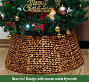 CENBOSS Rattan Christmas Tree Collar, Brown Wash, 24 inch | Easy to Assemble & Store