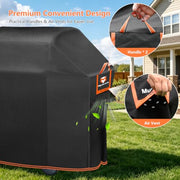 MyraLexis 58" BBQ Grill Cover for Outdoor Grill 1000D Heavy Duty Waterproof | Fits Weber Genesis II, LX 300, Genesis 300 Series Gas Grills, Tear & Fade Resistant 7130 Grill Cover with Buckles, Air Vents