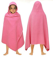 ORIGINAL KIDS Hooded Bath Towel - 100% Cotton Pink Waffle Weave Kids Towel | Oversized 30x56 Large Terry Towel Bath Wrap with a Hood for Kids Toddlers - Super Absorbent Quick Dry Shower Pool Beach Towel