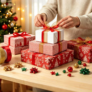 HAPWAVE 22 Pack White Gift Boxes with Lids, 5 Sizes Cardboard Present Boxes | 2 Extra Large,6 Large, 4 Medium,4 Small, 6 Mini, 3 Ribbon Rolls. Wrapping Boxes for Christmas, Holidays and Birthdays