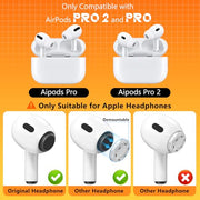 Inesore 4 Pairs Replacement Ear Tips for AirPods Pro 2nd/1st (White) | (2019/2022/2023) with Noise Reduction Hole & Built-in dust Guard Screen,Silicone, with Cleaner Pen,4 Size (XS/S/M/L)