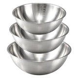 Gronivex Stainless Steel Mixing Bowls Set, 3-Piece (1.5, 2.2 & 3.4 Qt) | Food-Grade Metal, Dishwasher safe，Stackable Nesting & Space-Saving – For Kitchen Baking, Salads, Meal Prep, RV & Camping