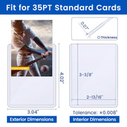 Sooez 32 Card Sleeves Hard Plastic Card Holder for Trading Card 3"x4", 35PT | for Baseball Card, Rigid Card Protector, Penny Sleeves for Collectible Game Cards, Premium Standard Size Sports Football Card