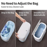 Purexa Small Bathroom Trash Can with Lid, 2.3 Gallon Slim Trash Can, Narrow Garbage Can with Hidden Liner & Auto-Smooth Bag Fit, Press-to-Open Lid, White, for Bathroom, Bedroom, Office, Kitchen
