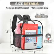 Clear Backpack for Stadium Events Sports Fan Backpack Stadium Bag 12x6x11 | Transparent Security Backpack,Heavy Duty PVC Small Clear Bag for Concerts, Sports,Work,School