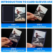 200 Card Sleeves Top Loaders for Cards, 3" x 4" Hard Plastic Toploaders | Baseball Card Protectors, Trading Card Holder for Football Sports Cards (100 Toploaders + 100 Penny Sleeves)