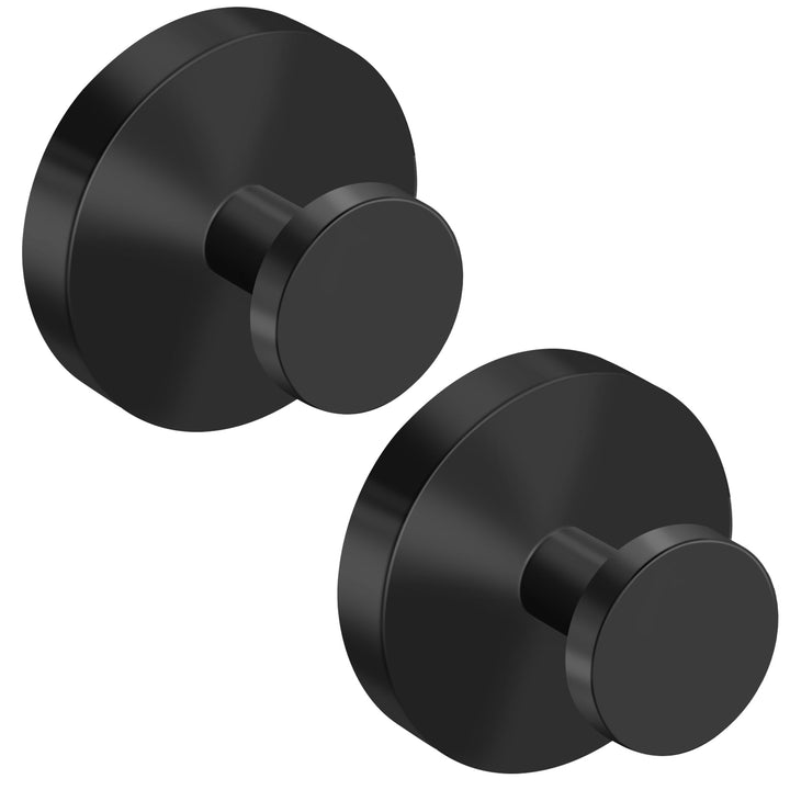 klasit Suction Cup Hooks for Shower, No-Drill Towel & Robe Hooks | Applicable To Bathroom, Glass Door, Mirror & Tile, 2 Pack, Matte Black – Ideal for Hanging Towels, Bathrobes & Loofahs