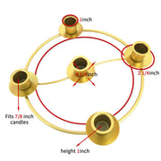 Advent Wreath Candle Holder, Christmas Candle Rings for Tapered Candles | Advent Wreath 5 candle Holder for Christmas Festival Home Party Church Decor, Gold