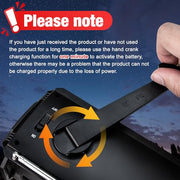 Hand Crank Emergency Radio 7400mWh (2000mAh) Solar Hand Crank Radio | Built in 3 Charging Cables AM/FM/NOAA Weather Radio Battery Operated Hand Crank Charger for Emergency Supplies Survival Gear