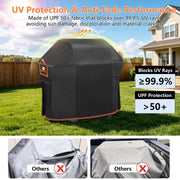 MyraLexis 58" BBQ Grill Cover for Outdoor Grill 1000D Heavy Duty Waterproof | Fits Weber Genesis II, LX 300, Genesis 300 Series Gas Grills, Tear & Fade Resistant 7130 Grill Cover with Buckles, Air Vents