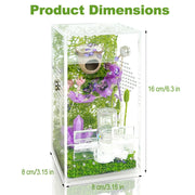 Jumping Spider Enclosure,DIY Insects Habitat,Small Reptile Terrarium Glass House Accessories Set,with Jumping Bridge Hide Water Feeder (Purple)
