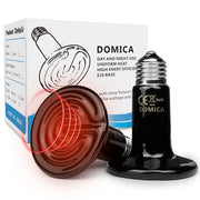 DOMICA 150W 2 Pack Reptile Heat Bulb, Beared Dragon Ceramic Heat Emitter, E26 No Light Night Use Heater Bulbs for Turtle, Lizard, Snake, Amphibians, Pet Brooder Coop Chicken (150W-Large Tank)
