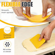 Wrzuzs 6PCS Flexible Plastic Body Filler Spreaders, Reusable Auto Body Repair Putty Scrapers, 4/5/6 Inch Curved Surface Applicator for Car Body Filler, Putty, Glaze, Caulk and Home Wall Repair