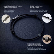 BattlBox Bracelet Car Window Breaker Wrist Strap, Escape Tool Handcuff Key | Glass Breaker Bracelet, EDC Survival Gear, Safety Bracelet, Emergency Tool, Tungsten Carbide Bead, Vehicle Rescue Kit