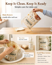 Aongan Beeswax Bread Bag for Sourdough & Artisan Bread Storage, Reusable | Natural Materials,17 × 13 in Large, Fits Homemade Bread, Breathable Storage, Sustainable Living,Reusable