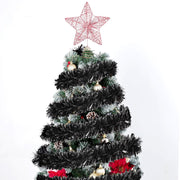 FOIMAS 33FT Black Tinsel Garland,Halloween Metallic Tinsel Garland Twisted Hanging Garland for Halloween Christmas Tree Fireplace Home Decoration
