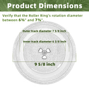 Smallest 9.6 Inch Microwave Plate Replacement Compatible With Panasonic Microwave Glass Plate F06016D00XN, 9.6" Microwave Plate Replacement for Nostalgia 0.7 cu.ft. 700W small retro microwaves