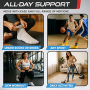 Sleeve Stars Ankle Brace Men & Women Support (Single/M:10"-12"/Black) | Plantar Fasciitis, Adjustable Strap, Sprained Wrap, Customizable Foot Support, Achilles Tendonitis Relief, Compression Sleeve