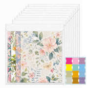 RUICHUAN 12 x 12 Scrapbook Paper Storage, 20 Pack Clear Snap Envelopes | Scrapbook Organizer with 24 Labels, Holds Cardstock, Vinyl Sheets and Photos in Craft Rooms, Offices and Schools