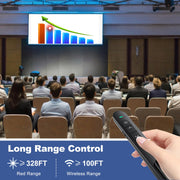 QUI Presentation Clicker with Volume Control, Wireless Presenter Remote | Plug & Play 2.4GHz USB Slide Advancer Compatible with Mac/Windows, Works with PowerPoint, Keynote, and Google Slides