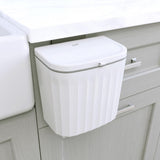 Glad Roomate Under Counter Waste Bin | Space Saving Small Trash Can for Kitchen Cabinet, Bathroom or Office | Dual Lid for Ease of Opening, 7 Liter, White